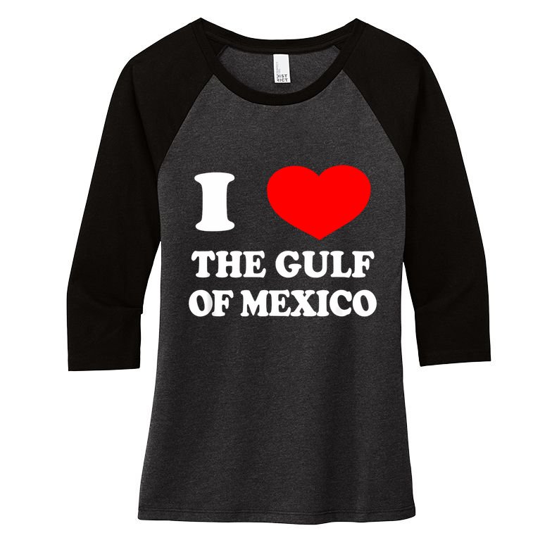 I Love The Gulf Of Mexico Usa Funny 2025 Dank Meme Cringe Women's Tri-Blend 3/4-Sleeve Raglan Shirt