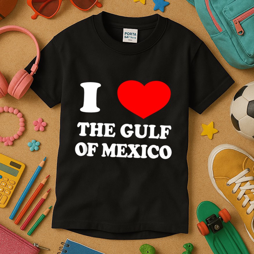 I Love The Gulf Of Mexico Usa Funny 2025 Dank Meme Cringe Kids T-Shirt