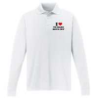 I Love To Make Boy Cry Performance Long Sleeve Polo