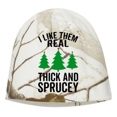 I Like Them Real Thick And Sprucey Funny Christmas Xmas Gift Kati - Camo Knit Beanie