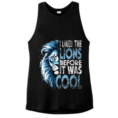 I Liked The Lions Before It Was Cool Funny Vintage Ladies PosiCharge Tri-Blend Wicking Tank