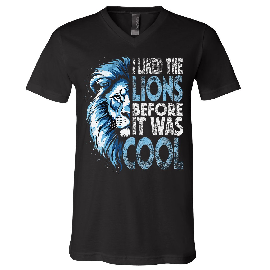 I Liked The Lions Before It Was Cool Funny Vintage V-Neck T-Shirt