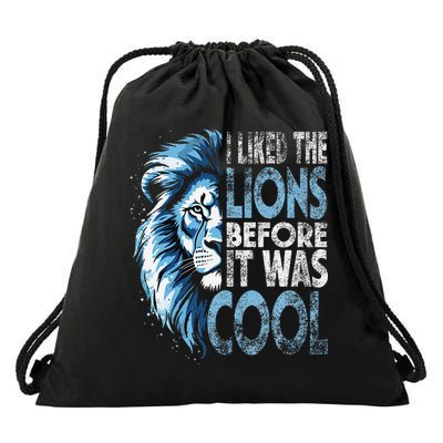 I Liked The Lions Before It Was Cool Funny Vintage Drawstring Bag