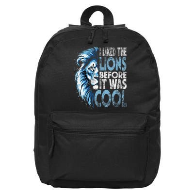 I Liked The Lions Before It Was Cool Funny Vintage 16 in Basic Backpack