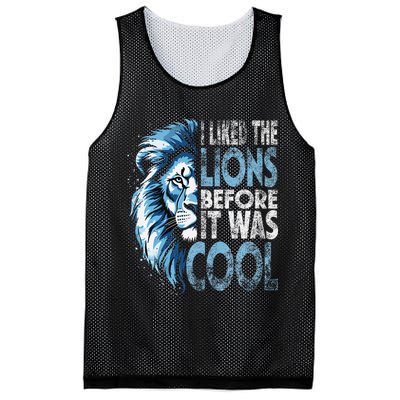 I Liked The Lions Before It Was Cool Funny Vintage Mesh Reversible Basketball Jersey Tank