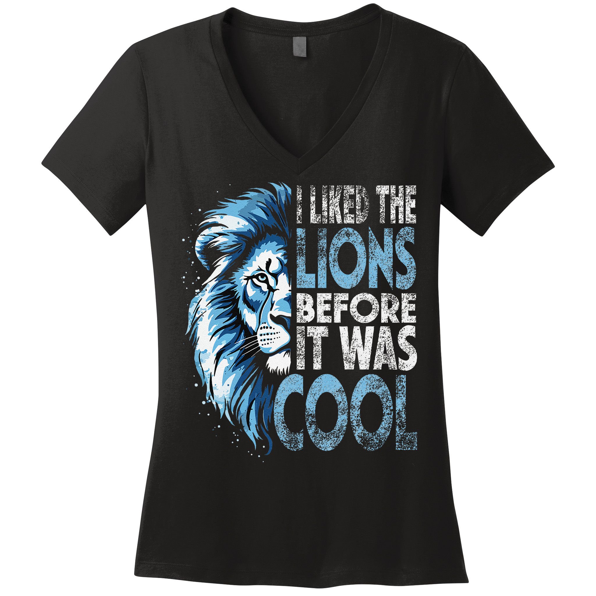 I Liked The Lions Before It Was Cool Funny Vintage Women's V-Neck T-Shirt