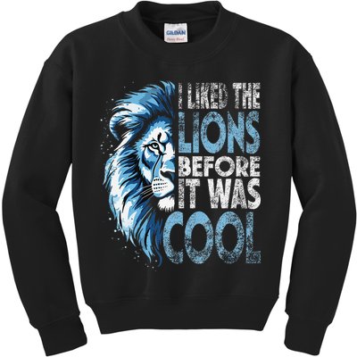I Liked The Lions Before It Was Cool Funny Vintage Kids Sweatshirt