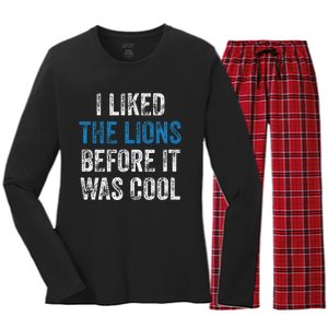 I Liked The Lions Before It Was Cool Women's Long Sleeve Flannel Pajama Set 