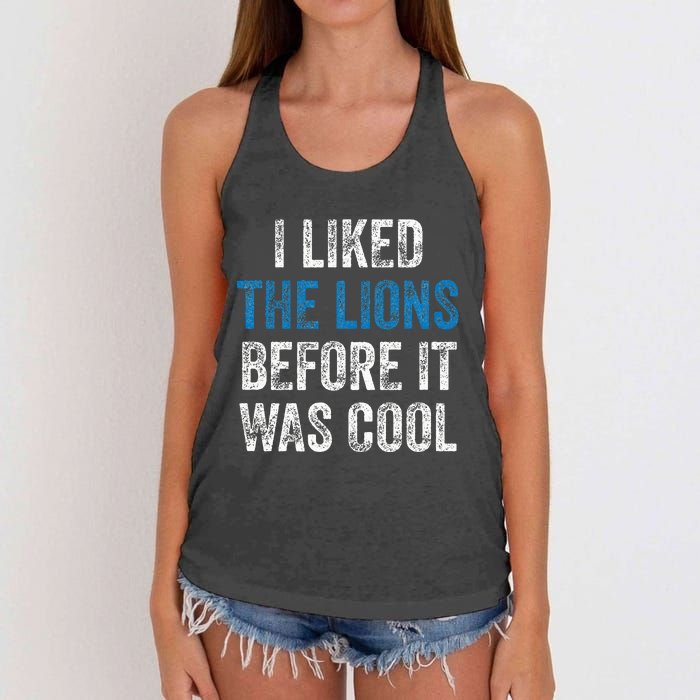 I Liked The Lions Before It Was Cool Women's Knotted Racerback Tank