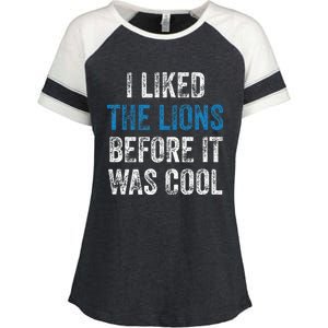 I Liked The Lions Before It Was Cool Enza Ladies Jersey Colorblock Tee