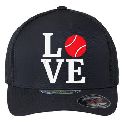 I Love Tennis Gift Valentine's Day For Tennis Lover Flexfit Unipanel Trucker Cap