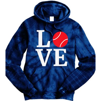 I Love Tennis Gift Valentine's Day For Tennis Lover Tie Dye Hoodie