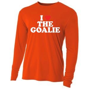 I Love The Goalie Heart Soccer Hockey Sport Goalie Cute Gift Cooling Performance Long Sleeve Crew