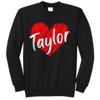 I Love Taylor Personalized Heart Design Sweatshirt