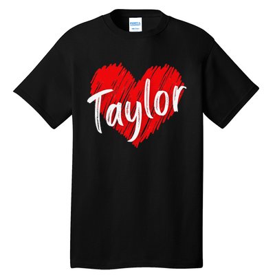 I Love Taylor Personalized Heart Design Tall T-Shirt