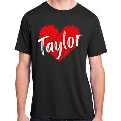 I Love Taylor Personalized Heart Design Adult ChromaSoft Performance T-Shirt