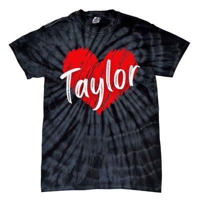 I Love Taylor Personalized Heart Design Tie-Dye T-Shirt