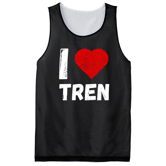 I Love Tren Funny Bodybuilder Mesh Reversible Basketball Jersey Tank