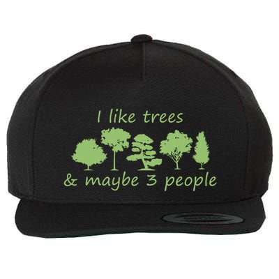 I Like Trees Maybe 3 People Nature Tree Lover Tree Hugger Wool Snapback Cap