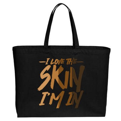 I Love The Skin I'm In Melanin Skin Tones Cotton Canvas Jumbo Tote