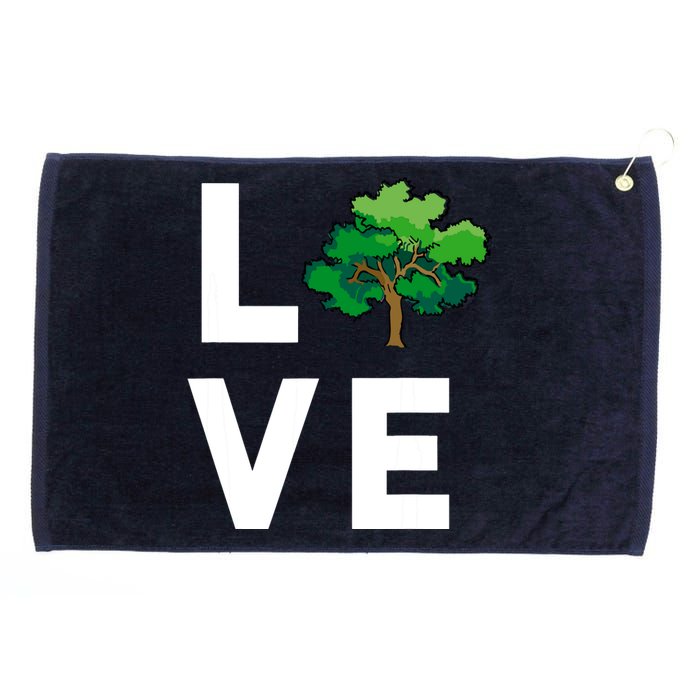 I Love Trees Cute Tree Environment Nature Lovers Gift Grommeted Golf Towel