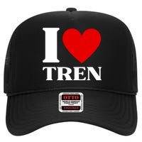 I Love Tren Funny Bodybuilder High Crown Mesh Back Trucker Hat