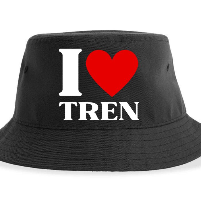 I Love Tren Funny Bodybuilder Sustainable Bucket Hat