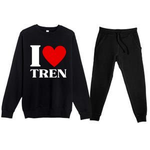 I Love Tren Funny Bodybuilder Premium Crewneck Sweatsuit Set