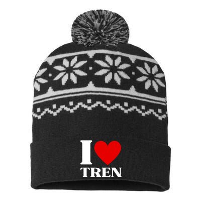 I Love Tren Funny Bodybuilder USA-Made Snowflake Beanie