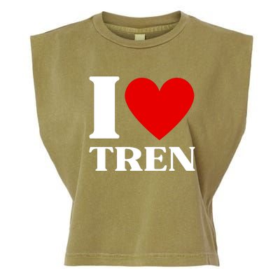 I Love Tren Funny Bodybuilder Garment-Dyed Women's Muscle Tee