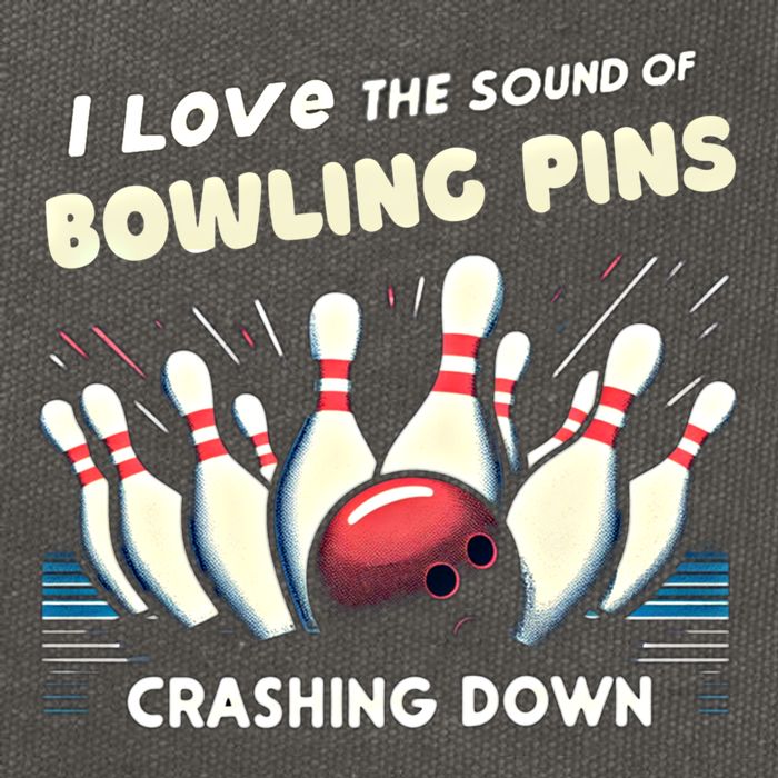 I Love The Sound Of Bowling Pins Crashing Down Funny Bowling Cool Gift Cotton Canvas Backpack