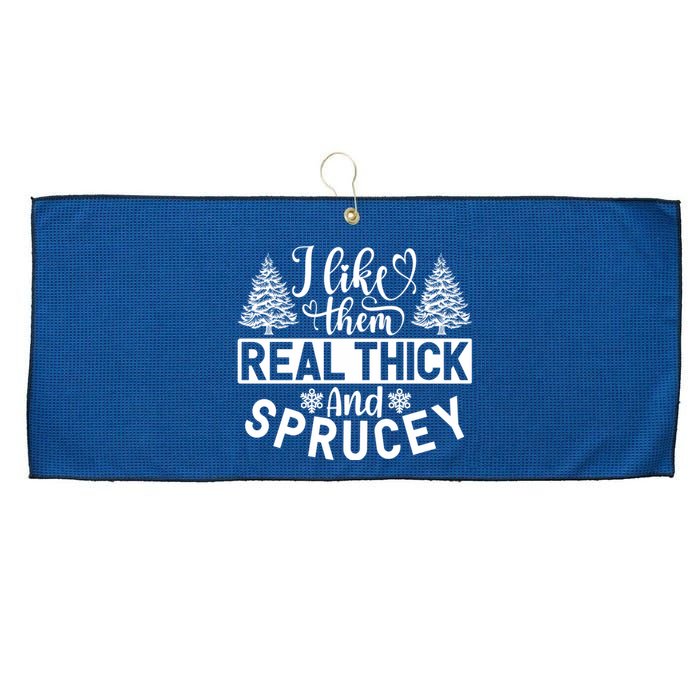 I Like Them Real Thick And Sprucey Large Microfiber Waffle Golf Towel