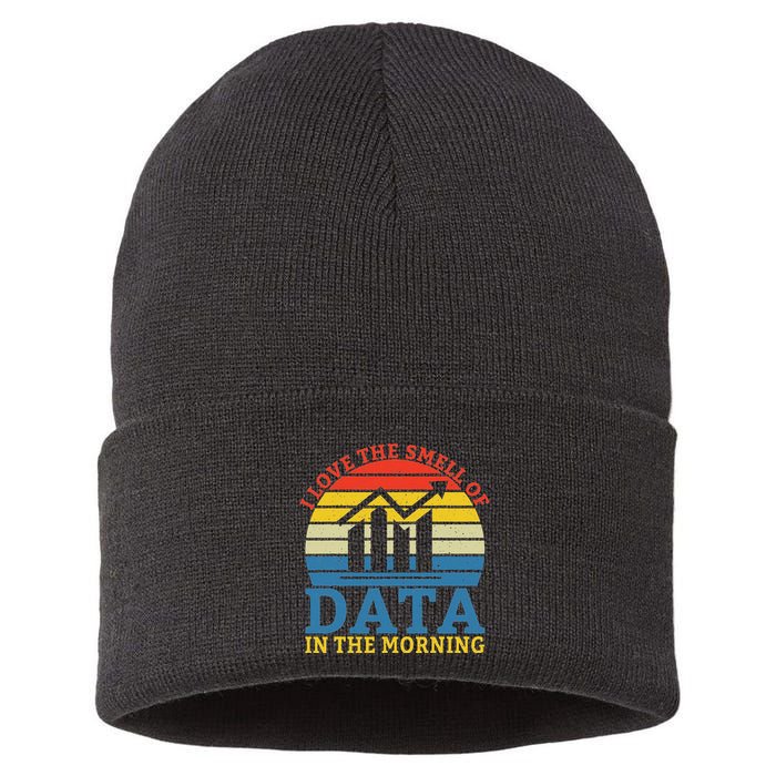 I Love The Smell Of Data In The Morning Data Analyst Sustainable Knit Beanie