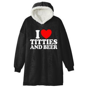 I Love Titties And Bee Hooded Wearable Blanket