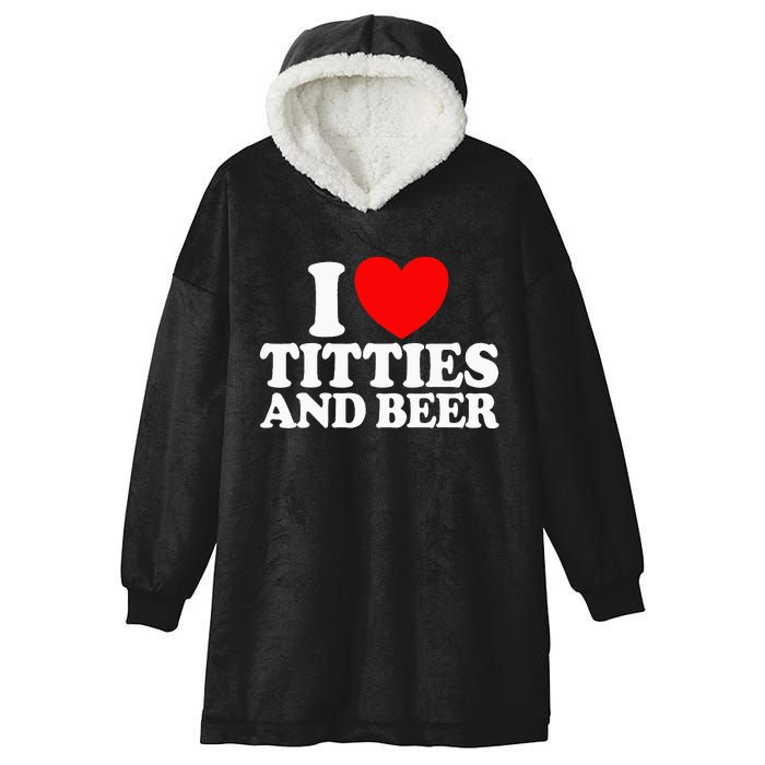 I Love Titties And Bee Hooded Wearable Blanket