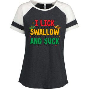 I Lick The Salt Swallow The Tequila Enza Ladies Jersey Colorblock Tee