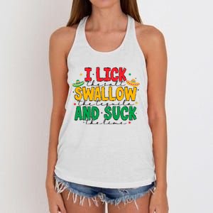 I Lick The Salt Swallow The Tequila Women's Knotted Racerback Tank