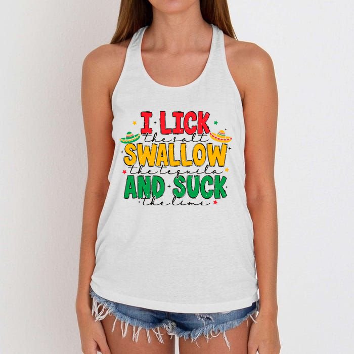 I Lick The Salt Swallow The Tequila Women's Knotted Racerback Tank