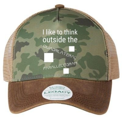 I Like To Think Outside Quadrilateral Parallelogram Gift Legacy Tie Dye Trucker Hat
