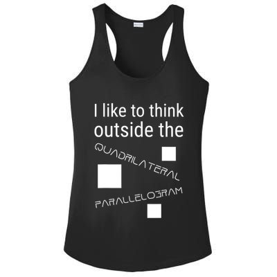 I Like To Think Outside Quadrilateral Parallelogram Gift Ladies PosiCharge Competitor Racerback Tank