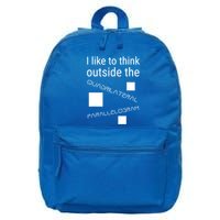 I Like To Think Outside Quadrilateral Parallelogram Gift 16 in Basic Backpack