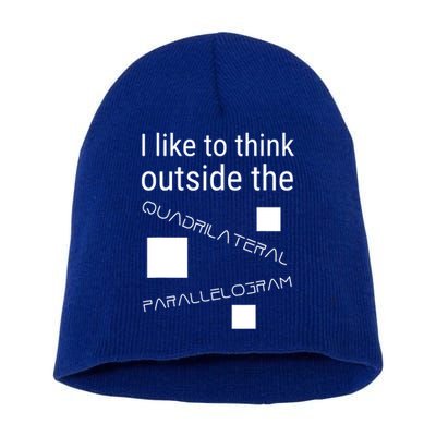 I Like To Think Outside Quadrilateral Parallelogram Gift Short Acrylic Beanie