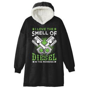 I Like The Smell Of Diesel Truck Mechanic Gift Mechanics Hooded Wearable Blanket