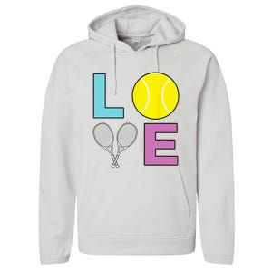 I Love Tennis Tennis Player Performance Fleece Hoodie