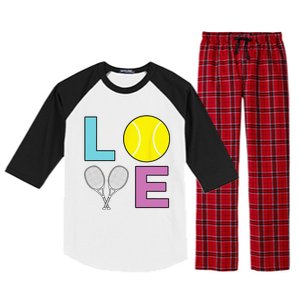 I Love Tennis Tennis Player Raglan Sleeve Pajama Set