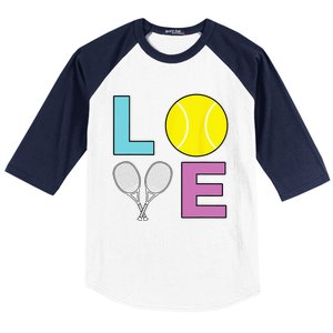 I Love Tennis Tennis Player Baseball Sleeve Shirt