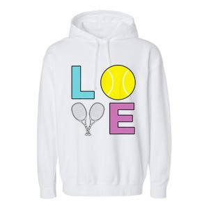 I Love Tennis Tennis Player Garment-Dyed Fleece Hoodie