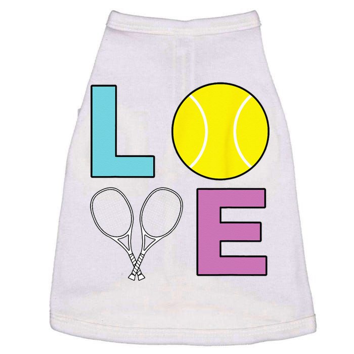 I Love Tennis Tennis Player Doggie Tank