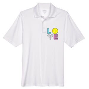 I Love Tennis Tennis Player Men's Origin Performance Pique Polo