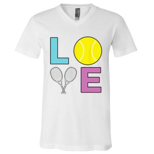 I Love Tennis Tennis Player V-Neck T-Shirt